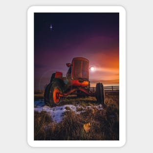 Red Cast Tractor Awakens Sticker